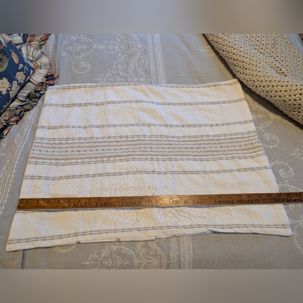 Coyuchi Standard Organic Cotton Pillow Sham India Striped Sustainable - Picture 4 of 8